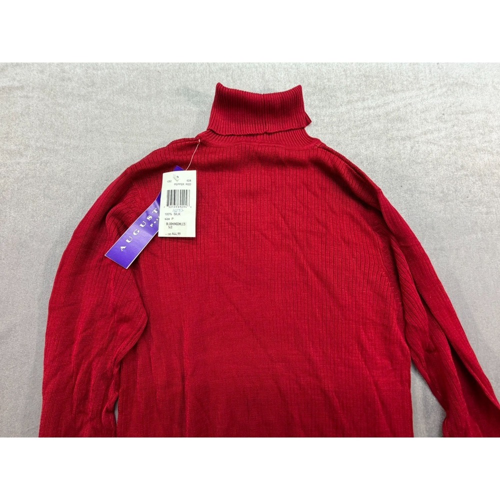 New Women Bloomingdales 100% August Silk Long Sleeve Sweater Turtleneck Size P - Picture 2 of 12